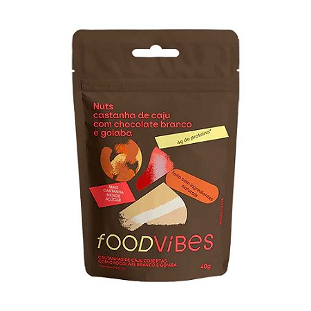 CASTANHA CHOCOLATE BRANCO E GOIABA FOOD VIBES 40GR