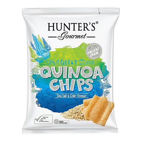 CHIPS DE QUINOA SABOR SAL  E VINAGRE DE MACA HUNTERS 75GR