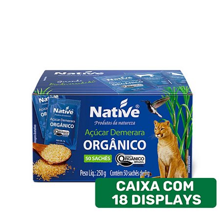 SACHE ACUCAR DEMERARA ORGANICO NATIVE18 50 5GR