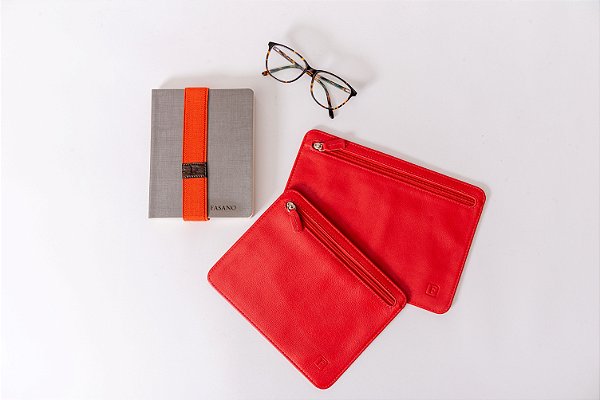CARTEIRA DE COURO FASANO VERMELHA
