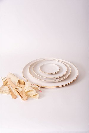 PRATO DE SERVIR BORDA EM OURO 35CM DE DIAMETRO EMPORIO