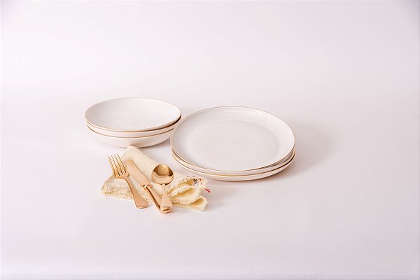 PRATO SOBREMESA BC BORDA EM OURO EMPORIO