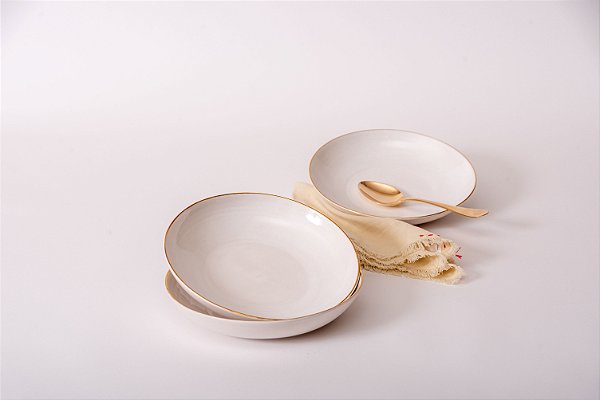 PRATO FUNDO BC BORDA EM OURO EMPORIO