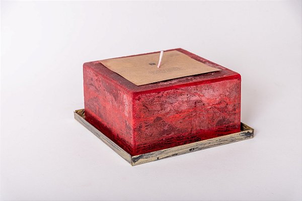 VELA VERMELHA QUADRADA 20CMX20CM