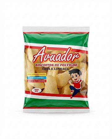Biscoito de Polvilho Avuador Chia e Linhaça - Caixa com 34 pacotes de 30gr