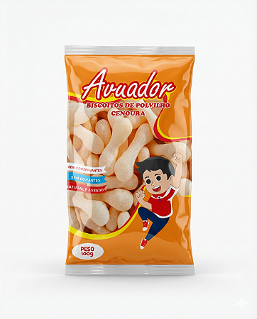 Biscoito de Polvilho Avuador de Cenoura - Caixa com 10 pacotes de 100gr