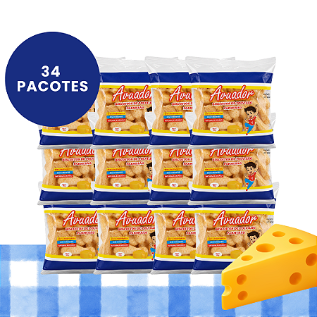 Biscoito de Polvilho Avuador de Parmesão - Caixa com 34 pacotes de 30gr