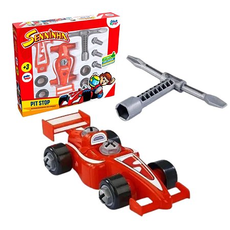 Carrinho Fórmula1 Pit Stop Senninha Monta Desmonta Brinquedo