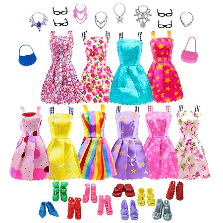 Kit 10 Roupas Roupinhas Para Boneca Barbie Vestido Boneca em