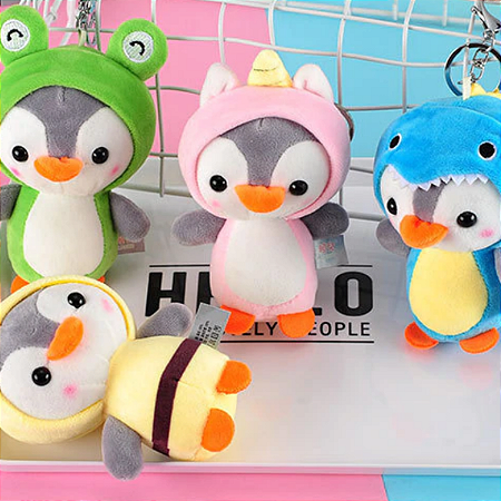 Conjunto de 4 Pinguins De Pelúcia Brinquedo Antialérgico 12 Cm