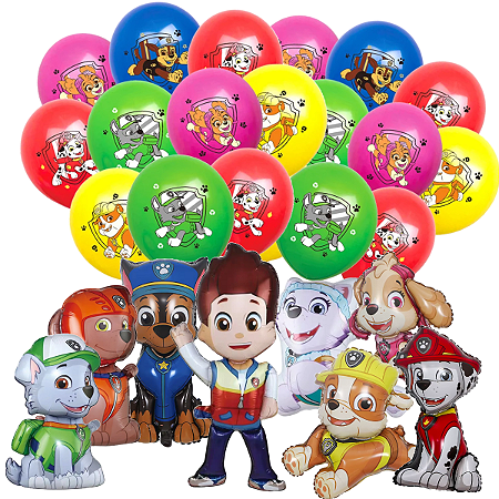 Kit 18 Balões Grandes Patrulha Canina Decoração Festa Aniversário