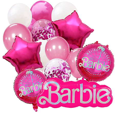 Balões Barbie Metalizado E Latex Personalizado Estrela 15 Un
