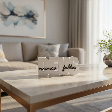 Enfeite Letreiro Decoração Sala Cristã Moderna Impressão 3d