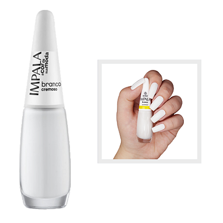 Esmalte A Cor da Sua Moda Cremoso Cor Branco 7,5ml Impala