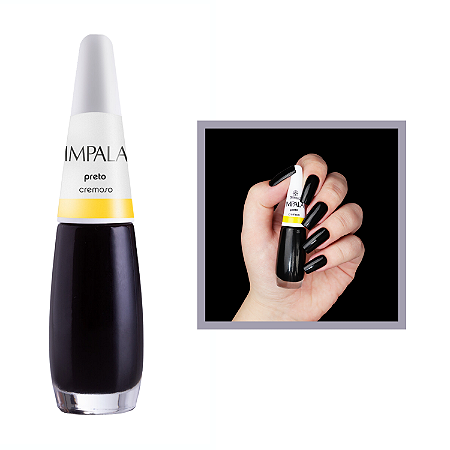 Esmalte A Cor da Sua Moda Cremoso Cor Preto 7,5ml Impala