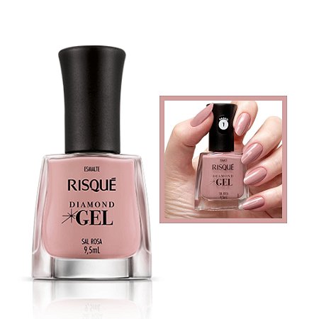 Esmalte Diamond Gel Cremoso Cor Sal Rosa 9,5ml Risque