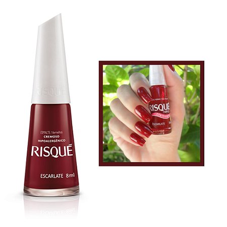 Esmalte Cremoso Cor Escarlate 8ml Risque