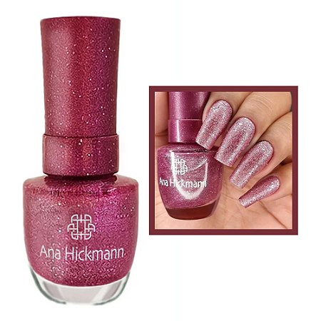 Esmalte Glitter Cor Pink Star 9ml Ana Hickmann
