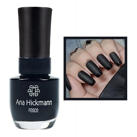 Esmalte Efeito Fosco Cor Preto 9ml Ana Hickmann