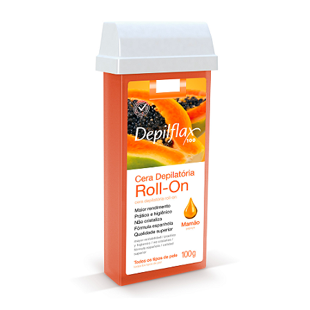 Refil Cera Depilatória Roll-on Mamão 100g Depilflax