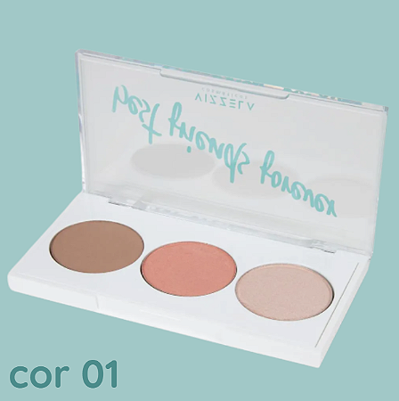 Paleta BFF Contorno, Blush e Iluminador Cor 01 7,5g Vizzela