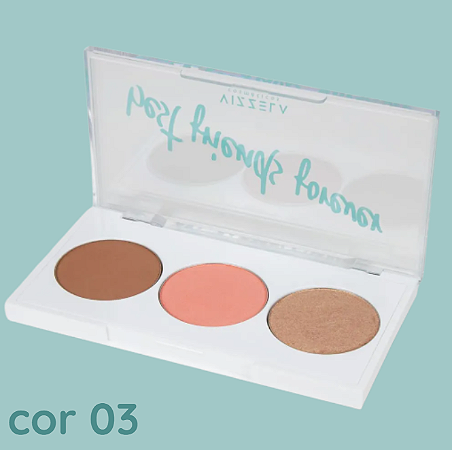 Paleta BFF Contorno, Blush e Iluminador Cor 03 7,5g Vizzela