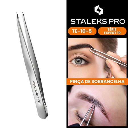 Pinça de Sobrancelha Pro TE-10-5 Serie Expert 10 Ponta Fina Staleks
