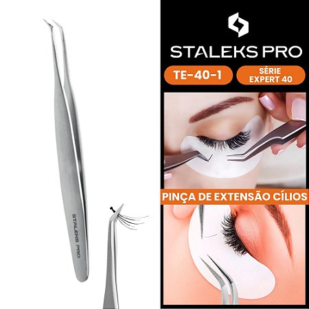 Pinça para Cílios Pro TE-40-1 Serie Expert 40 Staleks