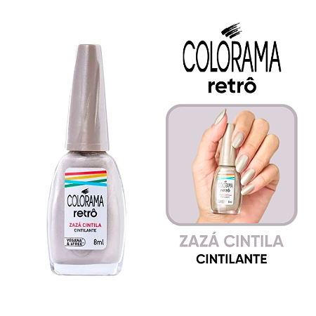 Esmalte Coleção Retro Cintilante Cor Zaza Cintila 8ml Colorama