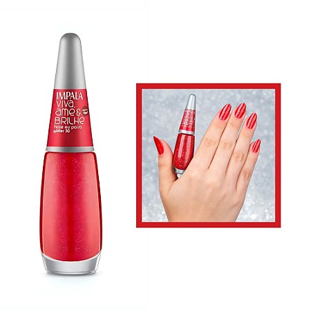 Esmalte Coleção Viva Ame Brilhe Glitter Cor Hoje Eu Posso 7,5ml Impala