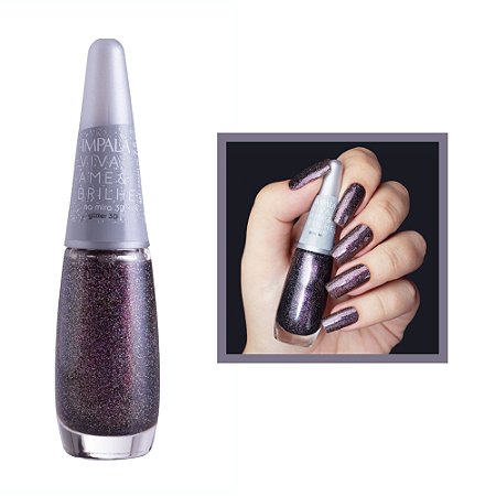 Esmalte Coleção Viva Ame Brilhe Glitter Cor Na Mira 3D 7,5ml Impala