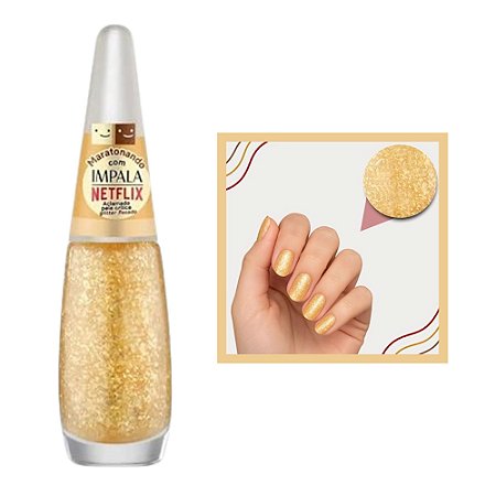 Esmalte Coleção Maratonando Impala com Netflix Glitter Cor Aclamado Pela Crítica 7,5ml Impala