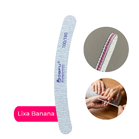 Lixa Banana para Unhas 100/180 Dafu Professional