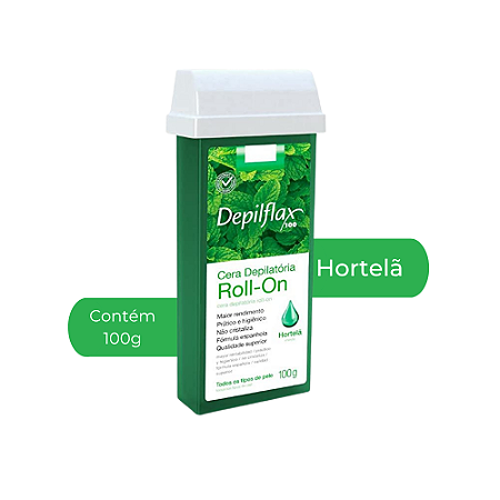 Refil Cera Depilatória Roll-on Hortela 100g Depilflax