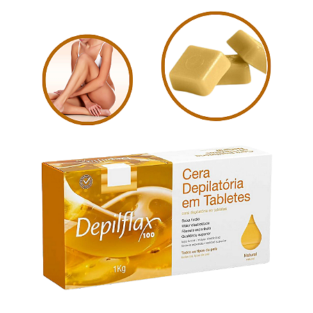 Cera Depilatória em Tabletes Barra Natural 1kg Depilflax