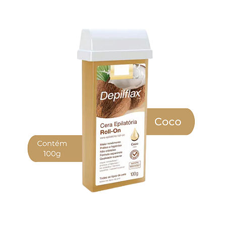 Refil Cera Depilatória Roll-on Coco 100g Depilflax