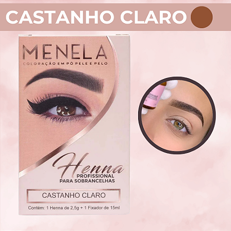 Kit Henna Para Sobrancelhas Castanho Claro Menela