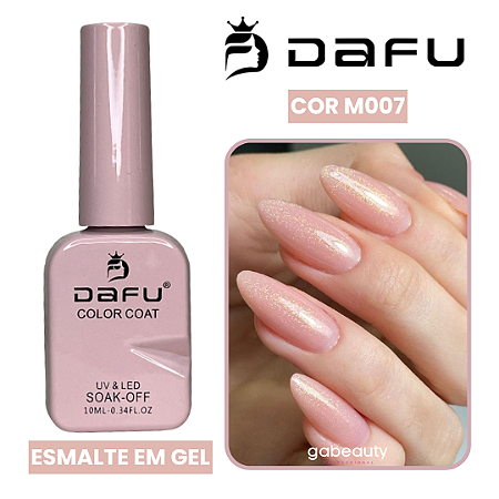 Esmalte em Gel UV & LED M007 Glitter Rosa Claro 10ml Dafu