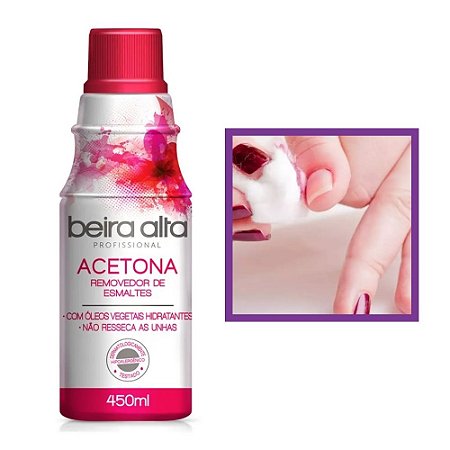 Removedor De Esmalte Com Acetona Óleos Vegetais 450ML Beira Alta