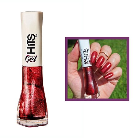 Esmalte Perolado Sinergia Vermelho Efeito Gel 7ml Hits