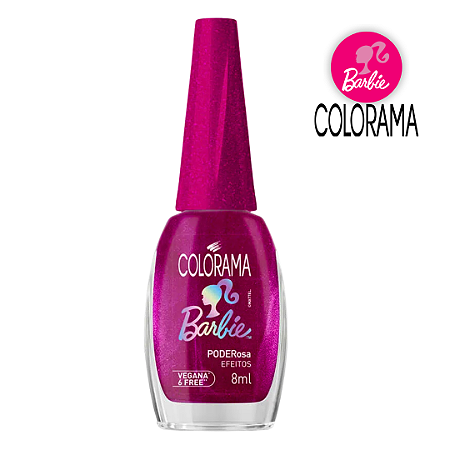 Esmalte Coleção Barbie Cor PODERosa Lançamento Roxo Com Efeitos 8ml Colorama