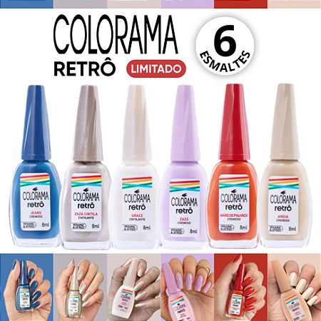 Kit 6 Cores Colorama Nova Coleção Retrô Cintilante Cremoso
