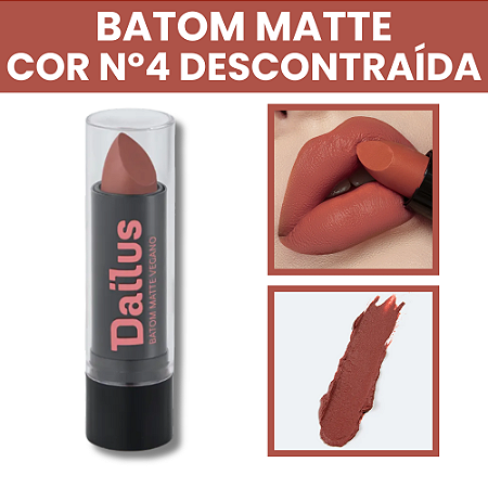 Batom Matte Vegano Nº4 Descontraída 3,5 g Dailus