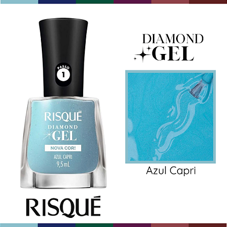 Esmalte Risque Diamond Gel Azul Capri 9,5ML