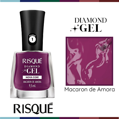 Esmalte Risque Diamond Gel Macaron de Amora 9,5ML