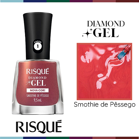 Esmalte Risque Diamond Gel Smoothie de Pêssego 9,5ML