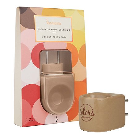 AROMATIZADOR ELÉTRICO VIA AROMA COLORS TERRACOTA BEGE