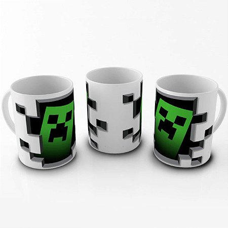Caneca Porcelana Minecraft Creeper 325ml