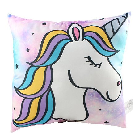ALMOFADA FIBRA MICROFIBRA 40X40CM UNICORNIO GALAXIA