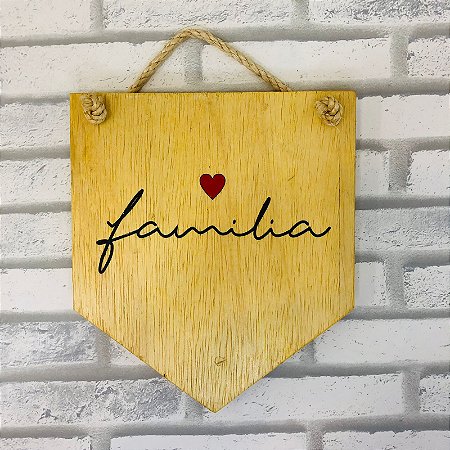 Placa em Madeira Família